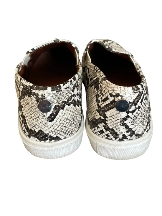 Express White and Black Snake-Print Slip-On Sneakers - Picture 6 of 8